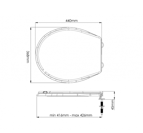 S201-0 Сиденье для унитаза Zegor "Стандарт" ЖЁСТКОЕ