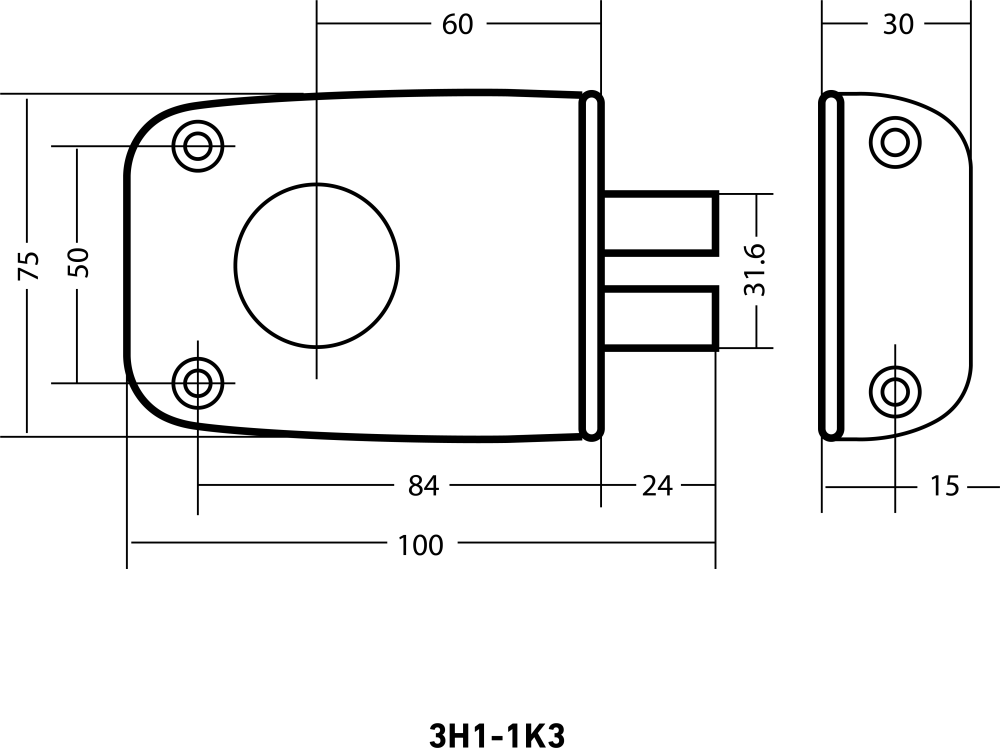 Замок накладной ЗН1-1КЗ АЛЛЮР